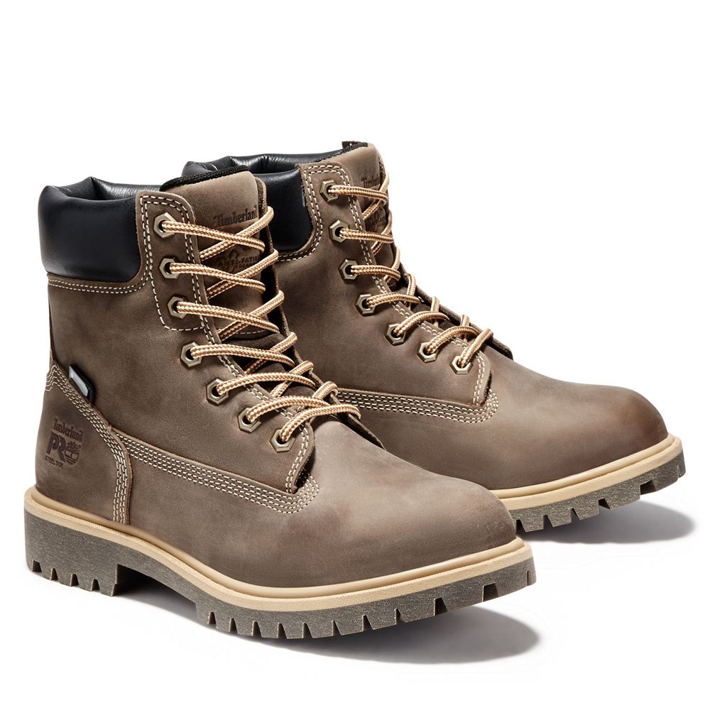 Timberland Μποτακια Εργασίας Γυναικεια Καφε - Pro® Direct Attach 6\" Steel Toe - Greece 1086249-IL